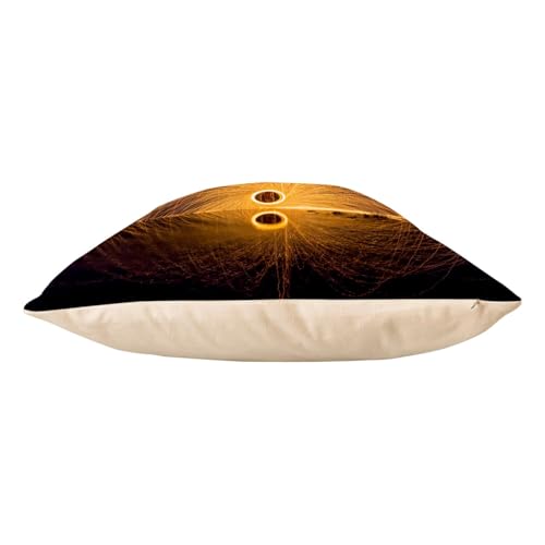 Coussin en Velours Blanc 40 x 40 cm abstrait boule de lumière et reflets
