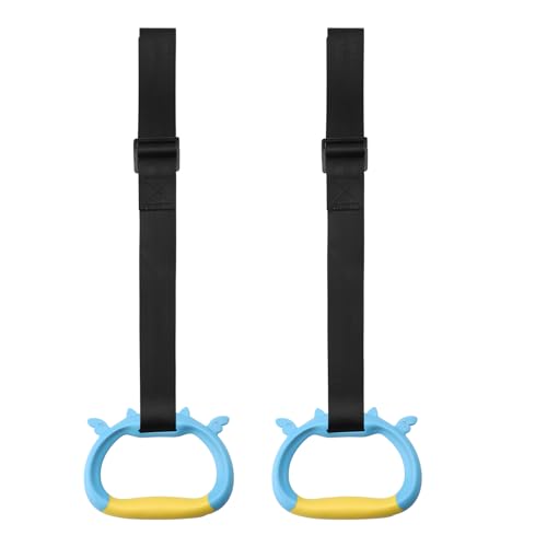 DAWRIS Gymnastics Rings Set with Adjustable Straps Children's Home Exercise Rings Pull Up Rings Bar Home Gym Equipment Strength Training Equipment Gym Rings for Children Physical Training