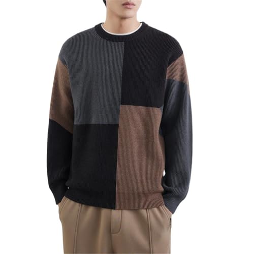 Mens Crew Neck Sweater Men's Autumn and Winter Tops Sweater