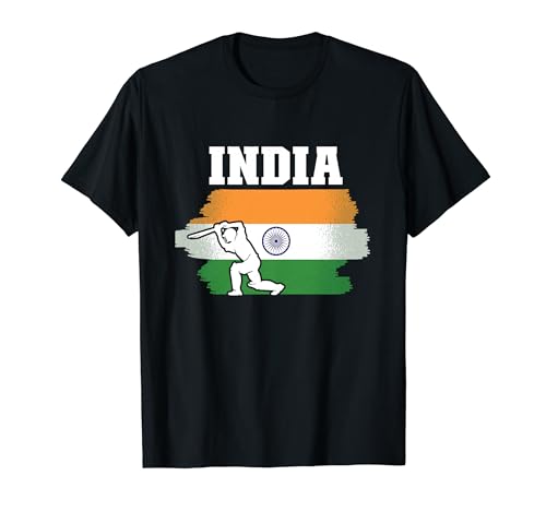 Bandera de la India Jugador de críquet India Cricket Fans India Cricket Camiseta