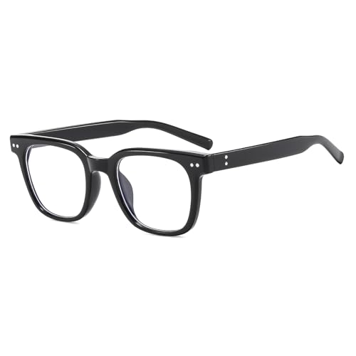 LJCZKA Lunettes Anti Lumière Bleue à Verres Transparents Lunette pour Femme Homme, Carrée Lunettes Bloquant la Lumière Bleue Anti Fatigue Lunette (Noir)
