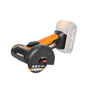 WORX WX801.9 Mini-haakse slijper op accu, chopper, 20 V, compacte slijper met smalle behuizing, voor slijpen en snijden, ideaal voor metaal, tegels, kunststof, zonder accu en oplader