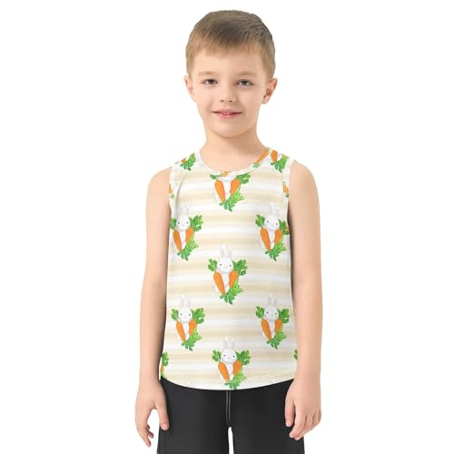 J JOYSAY Rabbit Carrot Foliage Beige Boys Tank Top Sleeveless Muscle Shirts Quick Dry Kids T-Shirts 3-15T2
