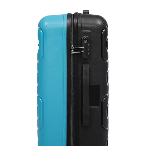 Image of Yayavar Tokyo Dual Colour Hard-Sided Suitcase Bag - 84L| Dual Color Trolley with 4 Spinner Wheels, Number Lock, Water Resistant | Luggage Bag for Travel (Teal & Black, 66cm, Medium)