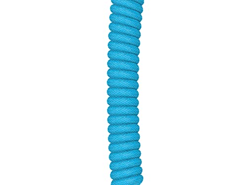 Image of GLORIOUS Coiled Keyboard Cable - Coiled USB C Cable Artisan Braided Cables for Mechanical Gaming Keyboard Coiled Cable - Custom Keyboard Cable (Electric Blue)