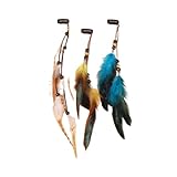 Boho Colorful Feather Hair Clip for Women Indian Feather Hair Rope