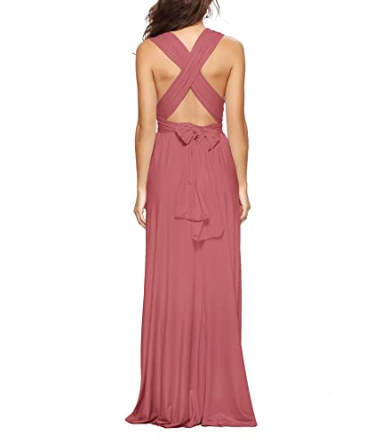 Image of Sexyshine Women's Backless Gown Dress Convertible Multi-Way Wrap Halter Cocktail Dress Bandage Bridesmaid Long Dresses