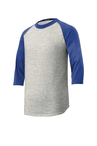 SPORT-TEK Youth Colorblock Raglan Jersey | 3/4 Sleeve Sporty T-Shirt for Boys & Girls, Relaxed Fit Cotton Tee for Kids3