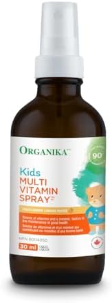 Organika Canadian-Made Kids Multivitamin Spray - Orange Flavour - Recommended Age 1-3- 30ml