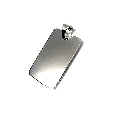 Colgante Plata Ley 925m 32mm. Chapa Lisa Ancho 17mm. Unisex Personalizable Cover