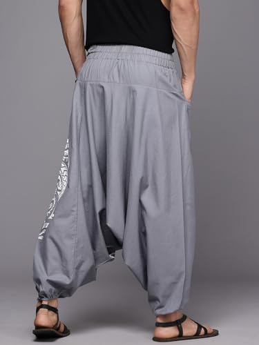 Image of The Veshti Company Printed Harem Pants for Men's Cotton Hippie Style Baggy Boho Yoga Pajama Pant with Pocket