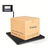 Paketwaage, 200kg/10g Hochpräzise Briefwaage Digitalwaage mit Halte/Tara Funktion, Plattformwaage Kofferwaage mit Wandmontiertem LCD Display für Pakete, Gepäck, Lagerhaus, und den Hausgebrauch, Auflad