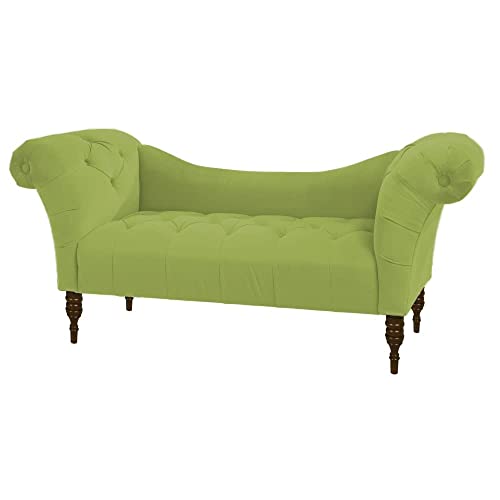 Image of Luxury Velvet 2 Seater Chaise Lounge Sofa - Tufted Chesterfield Modern Couch with Button Tufted Back Elegant Lounge Couch for Living Room, Bedroom, Office
