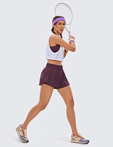 Crz Yoga 2 In 1 Flowy Running Shorts For Women High Waisted Quick Dry Athletic Gym Lounge Workout Shorts Cute Tennis Skirts Arctic Plum Small #TOP4