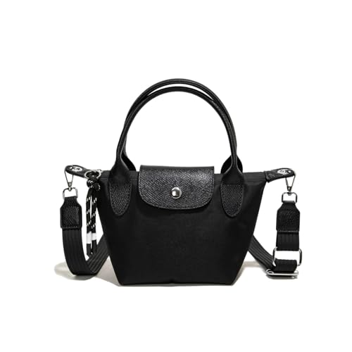 Nylon Handbags Tote Bag Women Work Commuter Bag For Detachable Strap, Travel Shopping(Black)