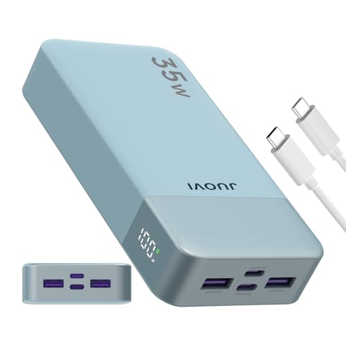 JUOVI J2651 Batteries externes 35W 20000mAh USB C in & Out Power Bank, Pack de Batterie avec QC4.0+PD3.0 35W Chargement à Haute Vitesse pour oreillette...