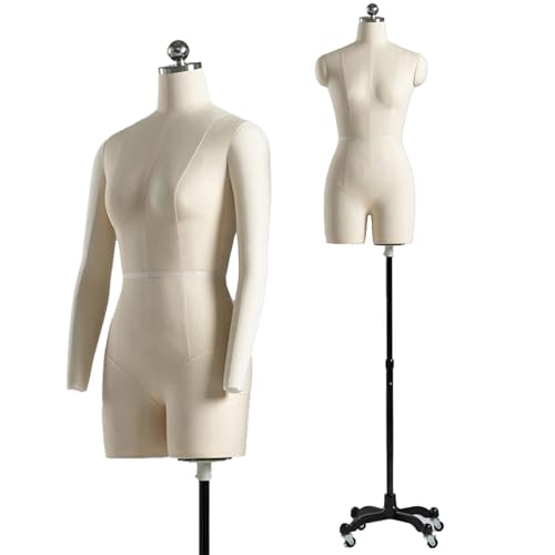 Manichino su ruote, altezza regolabile, modello professionale per sartoria e cucito, ideale per la casa e lo studio