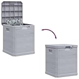 vidaXL Garten Aufbewahrungsbox 90 L Hellgrau Kissenbox Gartenbox Auflagenbox - 6