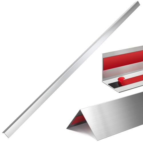 Image of Gisafai 10 Pcs Self Adhesive Stainless Steel Corner Guards 1 x 1 x 36 Inch Wall Corner Protector Pack Metal Corner Trim with 90 Degree Angle for Wall Protection and Decoration Accessories