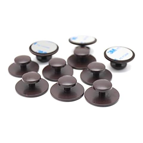 Retzjorv 10 Pcs Self-Stick Drawer Knobs Instant Cabinet Drawer Mini Handle Helper Kitchen Cabinet Door Window Drawer Auxiliary Pulls Convenient Opening Stick-on Handles (Coffee) Cover