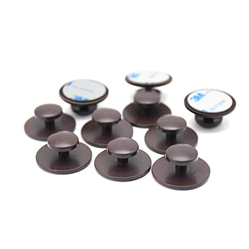 Vpang 10 Pcs Self-Stick Drawer Knobs Instant Cabinet Drawer Mini Handle Helper Kitchen Cabinet Door Window Drawer Auxiliary Pulls Convenient Opening Stick-on Handles (Coffee)