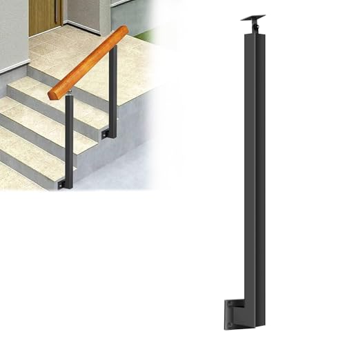 Balustres d'escalier en métal noir de 95 cm avec support de balcon - 2