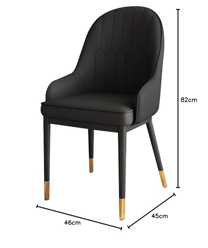 Image of Dream Furnishing - Set of 6 Dinning Chairs Elegant & Luxury Looks Strong Metal Frame Legs for Home Cafe Office Hotel (Black Set of 6)