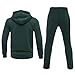 R RAMBLER 1985 Mens Tracksuit 2 pieces fashion Fleece Hooded Sweatsuit set for big and tall men jogger suit running sports outwear(dark green,3XL)
