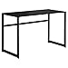 Monarch Specialties Study Laptop Table for Home & Office-Tempered Glass Top Computer Desk-Metal Legs