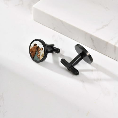 Gemelos personalizados con foto para hombre acero inoxidable miniatura 5