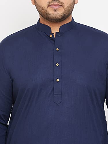 Image of VASTRAMAY Men's Cotton Blend Regular Fit Casual Plain Regular Plus Kurta