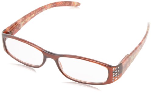 Foster Grant Women's Ashley Rectangular Reading Glasses, Brown/Transparent, 54 mm, 2.00