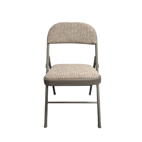 Meta Steel Frame with Fabric Seat Padded Office Work Study Party Dining Folding Chair 40X46X78 CM (Beige, 1)