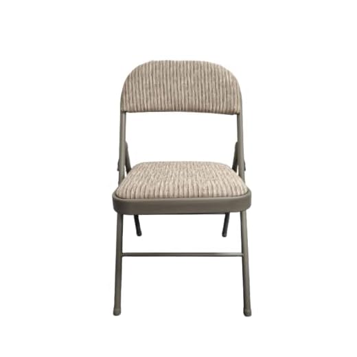 Meta Steel Frame with Fabric Seat Padded Office Work Study Party Dining Folding Chair 40X46X78 CM (Beige, 1)