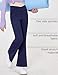 Zaclotre Girls Flare Leggings High Waisted V Crossover Casual Yoga Bell Bottoms with Pockets Pants for Kid Navy Blue