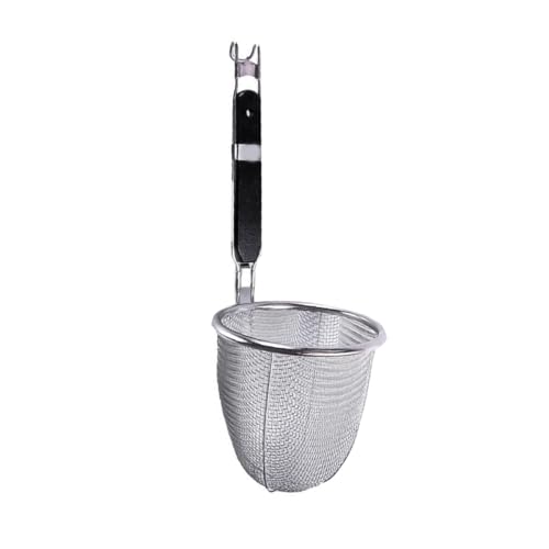 MAGICLULU Filtro Colador de Café y Cocina de Acero Inoxidable Cedazo de Malla, Mango de Madera, Diseño Duradero y Seguro para Uso en Cocina, Limpieza Fácil y Apto para Colgar en Pared
