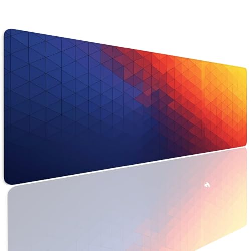 Podkładka pod mysz do gier XXL 1600 x 800 x 4 mm duża geometryczna podkładka pod mysz, podkładka pod mysz z wodoodporną, podkładka na biurko z antypoślizgową gumową podstawą mata na biurko zmywalna 4
