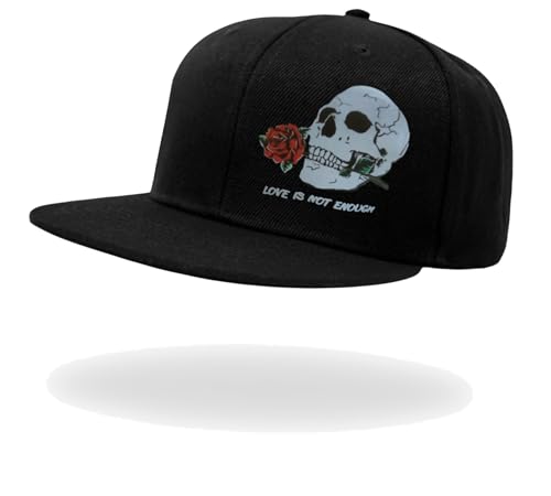 Image of Tai & Zai Black Snapback Hat with Printed, Adjustable Flat Brim Cap, Six Hole Breathable Design