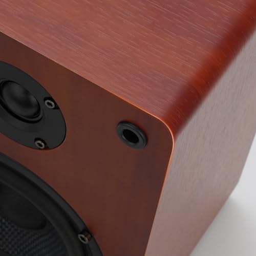 Image of 40W*2 Passive Bookshelf Speakers for Record Players and Home Theater Systems, Midrange and High-Frequency Stereo Speakers, Indoor Rear Surround Speakers, Requires a Receiver or Amplifier, (Brown)