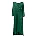 2025 Damen-Chiffon-Frühlingskleid mit V-Ausschnitt Langen Ärmeln, plissiert, A-Linie, Midi-Länge, für Hochzeitsgäste Hoodie Kleid Damen (Green, M)
