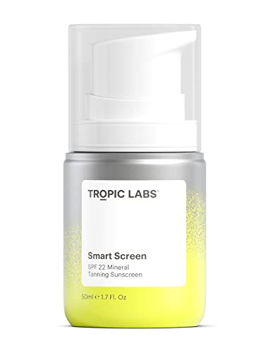 Tropic Labs Smart Screen | Broad Spectrum SPF 22 Sunscreen | 2-in-1 Mineral Sunscreen & Natural Tanning Accelerator | Fa