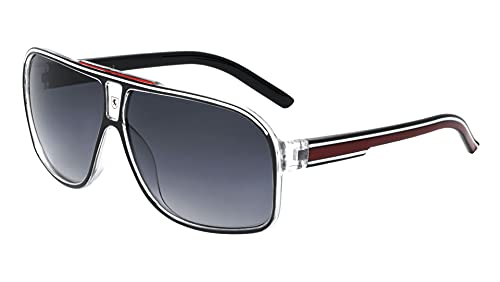 Khan Course - Color Line Frame Three Color Bar Temple Modern Aviator Sunglasses