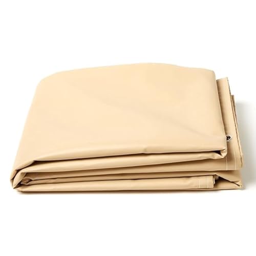Tarps Now Heavy Duty Vinyl Tarp, (8' X 20') with Stainless Steel Grommets - Waterproof Multi Purpose Tarpaulin Canopy Sheet Cover for Indoor and Outdoor - Tan, 18 oz, 20 Mil