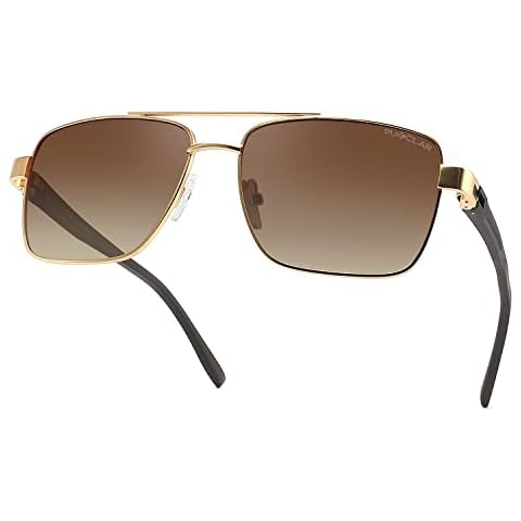 PUKCLAR Pilot Men Polarized Sunglasses Lightweight Rectangular Sunglasses for Man Women with UV400 Protection for Driving Golf Cover