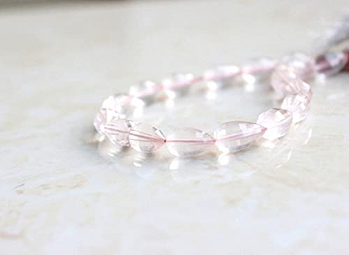 Quartz rose facetté 12mm perles briolette haut de gamme en goutte