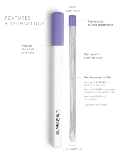Image of LifeStraw Sip - Reusable Stainless Steel Water Filter Drinking Straw