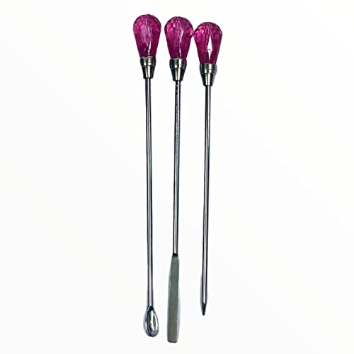 Set de herramientas para arte de uñas 3 piezas acero inoxidable miniatura 1
