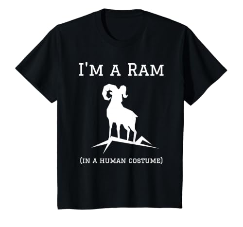 I'm a Ram in a Human Costume Funny T-Shirt, Youth, Black, Large