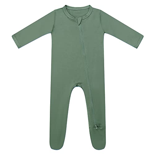Image of HAPIU Rayon from Bamboo Baby Footed Pajamas, 2 Way Zipper YKK, Footie for Baby Boy Girls, Newborn-24 Months