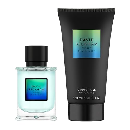 David Beckham True Instinct Eau de Parfum & Shower Gel Body Spray Gift Set for Him, 50ml & 150ml